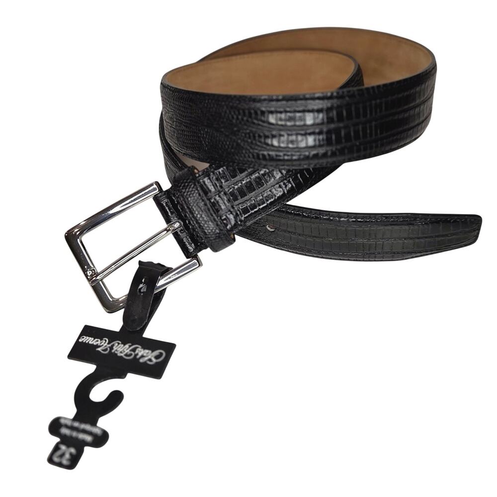 NWT Saks Fifth Avenue Italian Full Grain Leather Textured Belt 32